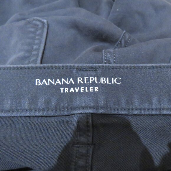 BANANA REPUBLIC Slim Traveler Pant in Dark Gray Minimalist Travel Stretch Cotton - Picture 12 of 13